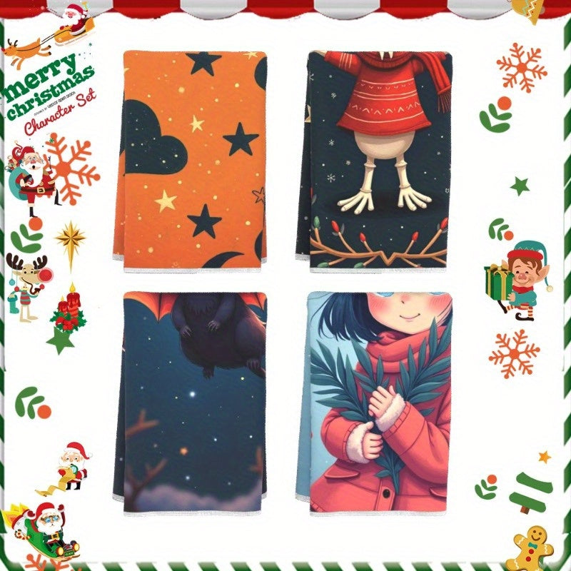 Christmas Reindeer Snowflake Wall Decor 4 Pieces 45.72x66.04 cm