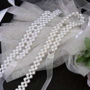 Cinturón de novia con perlas falsas y cinta para vestidos de boda y vestidos de noche