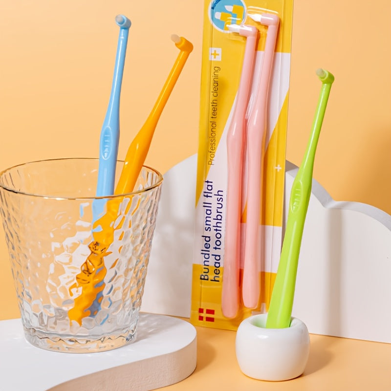 2-Pack Microfiber Bristle Toothbrushes for Braces and Gap Cleaning