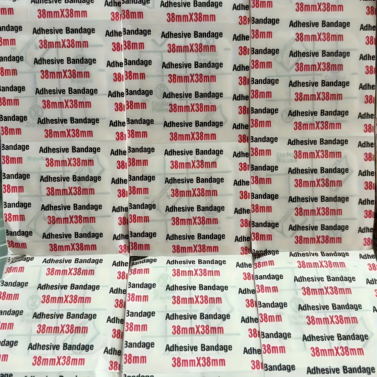 100Pcs Waterproof Breathable Bandages for Wounds Square, Non-Rolling Edges