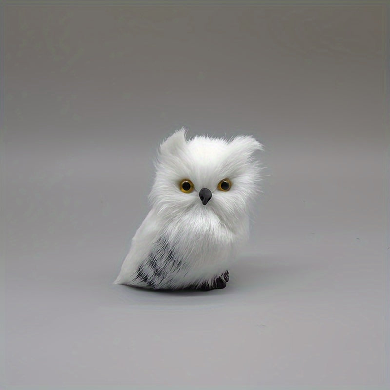 Miniature Rustic Owl Figurine for Living Room Display Without Electricity