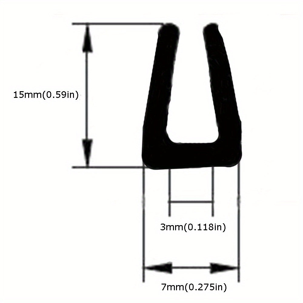 Черный резиновый защитный бортик для дверных краев в форме U, 299,92 см, защита от царапин для автомобилей