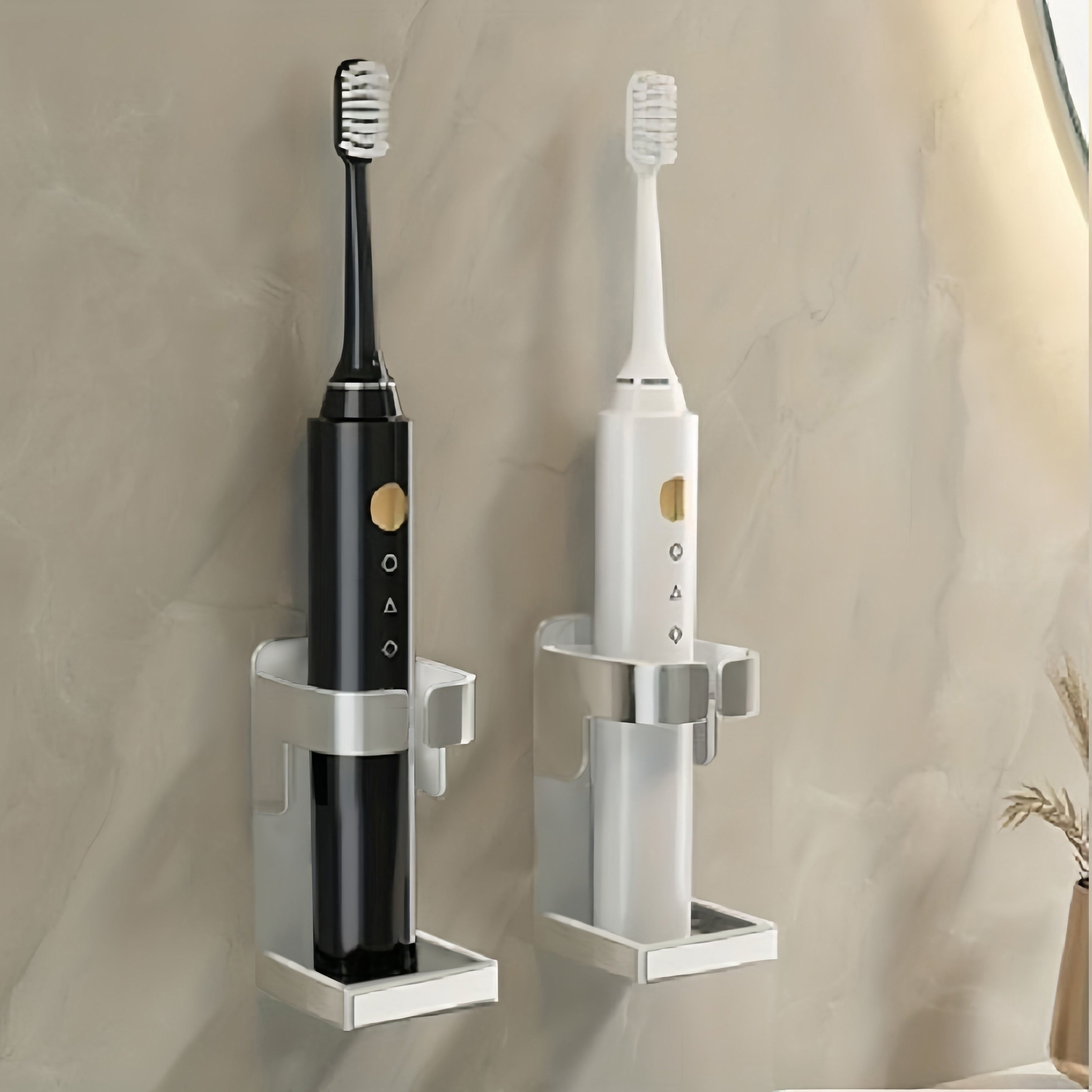 Toilet Storage Shelf with Traceless Toothbrush Holder for Electric Toothbrushes