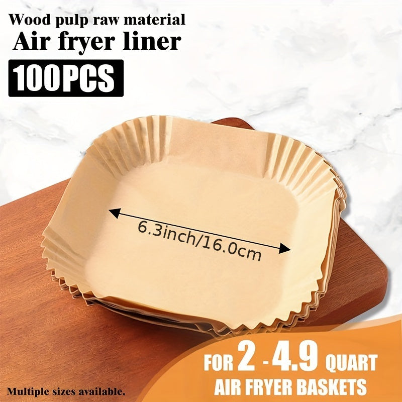 100 Pieces Non-Stick Parchment Paper Liners for Air Fryers Microwave Oven Baking