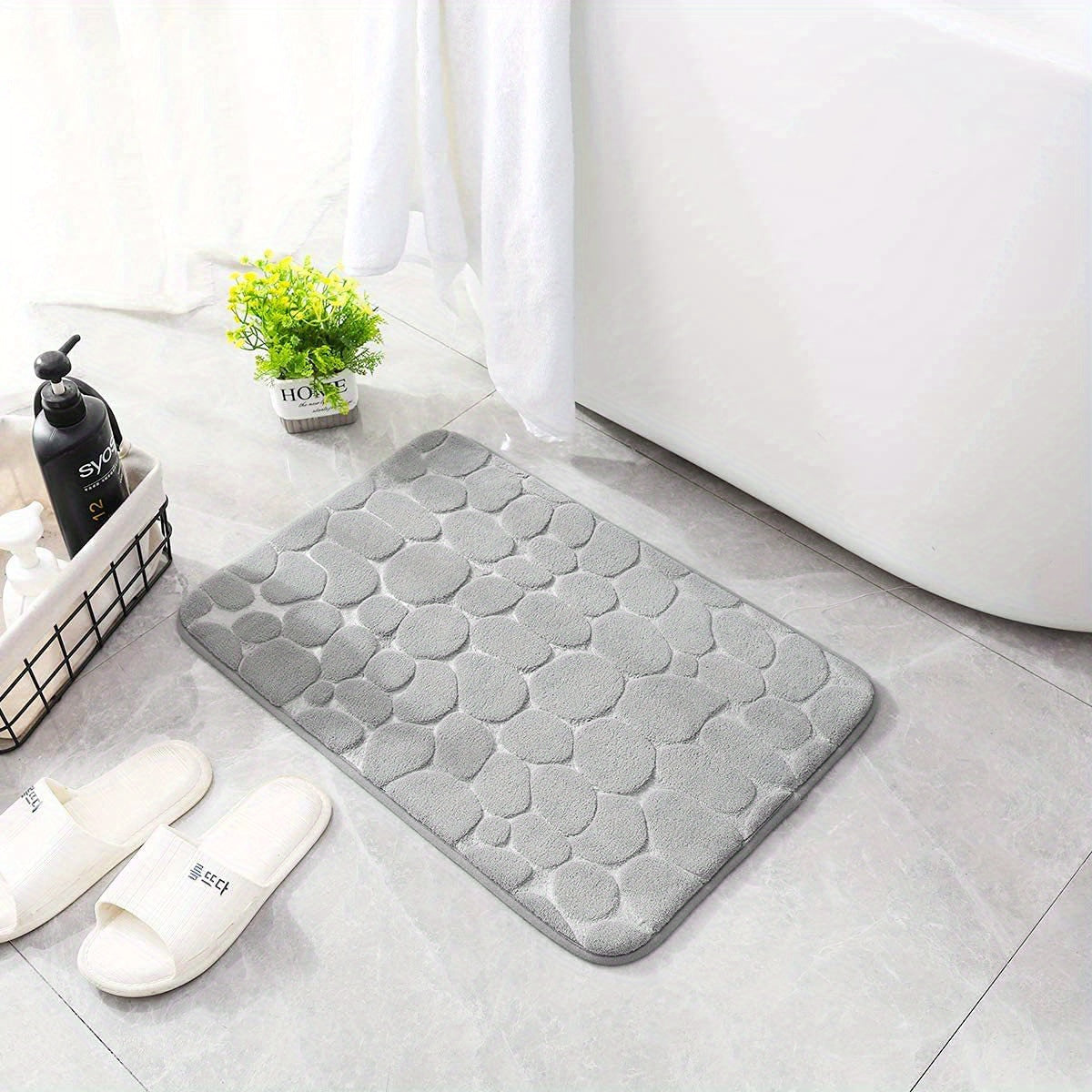 Memory Foam Bath Rug Non-Slip Soft Absorbent Washable for Shower Room