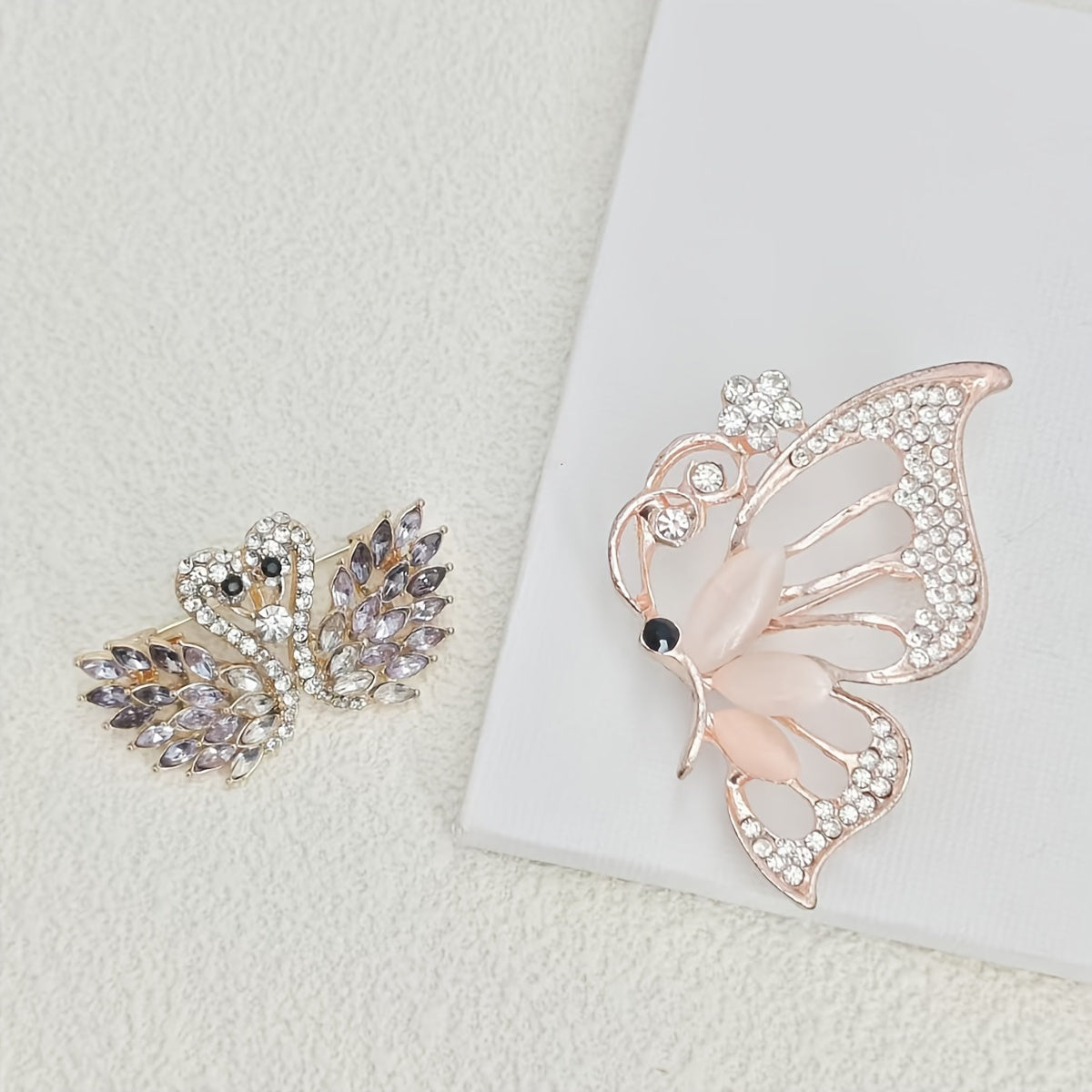 High-End Butterfly and Swan Brooch Set for Women Jewelry Accessories
