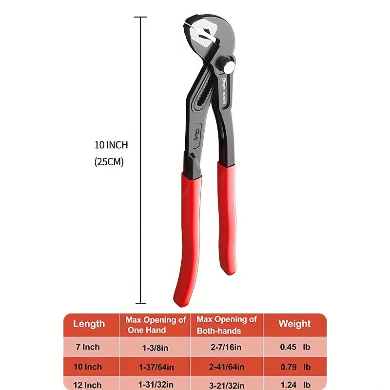 Multi-Function Water Pump Pliers Adjustable Chrome Vanadium Steel Industrial Automotive Home Maintenance