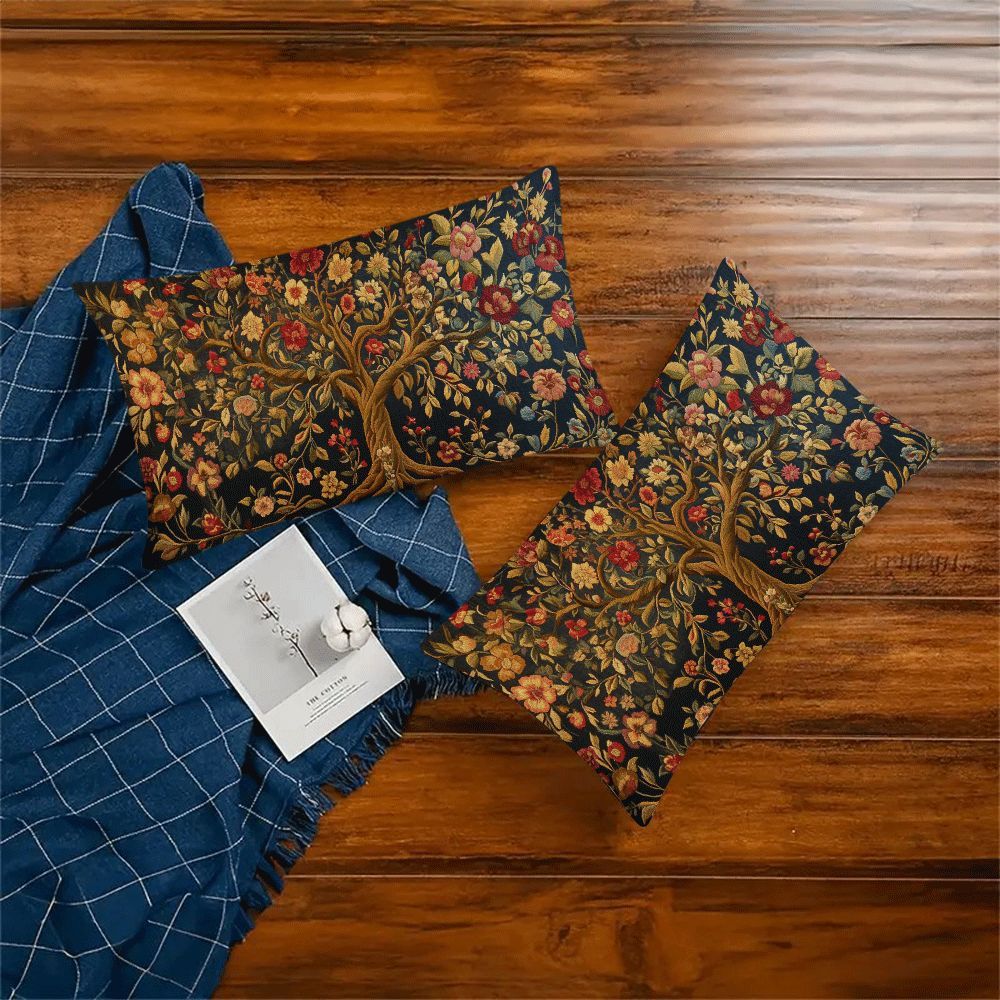 Set of 2 Tree of Life Pillow Covers 50.8x30.48cm Indoor Outdoor Decorative Zipper Closure