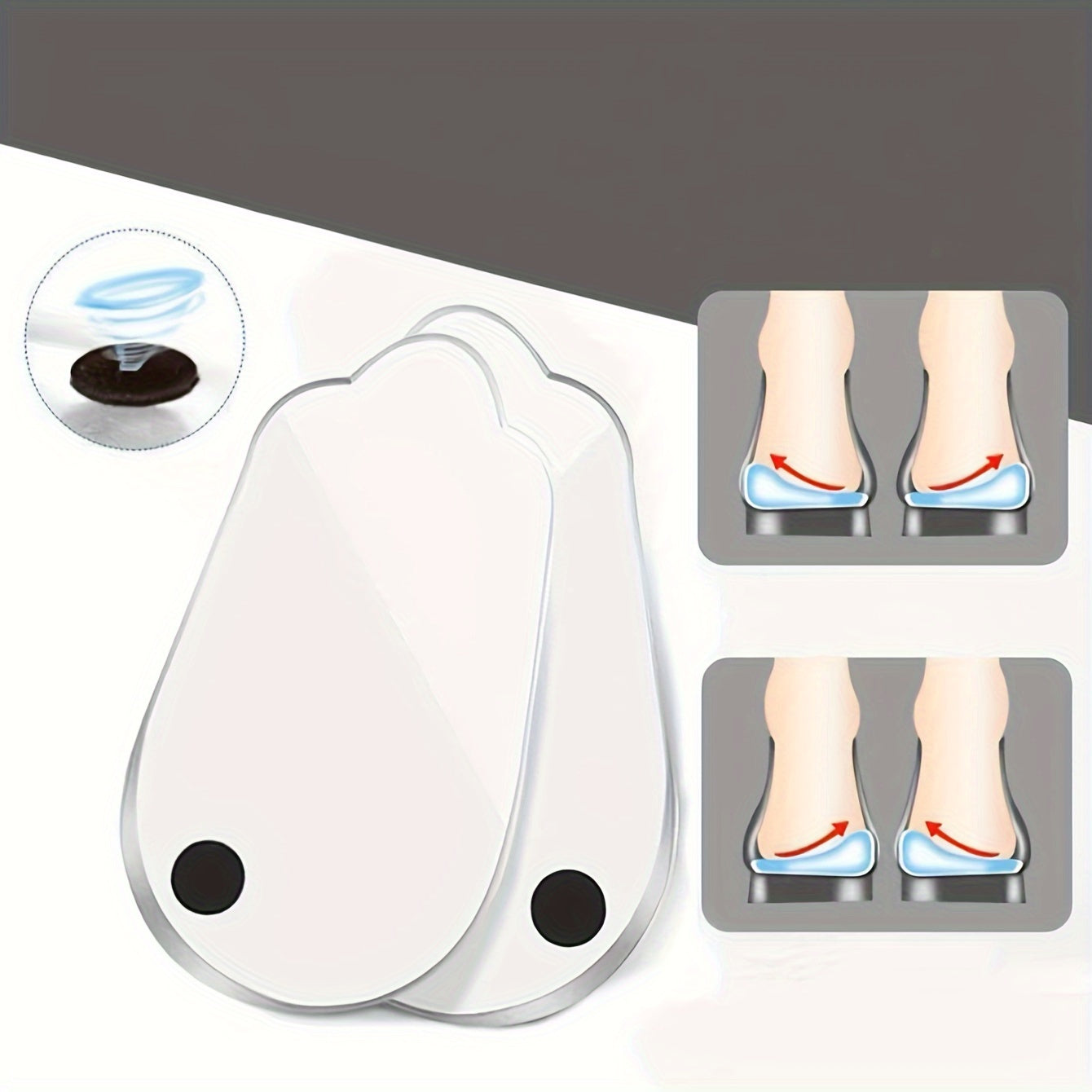 Unisex Silicone Orthotic Shoe Insoles With Heel and Toe Support