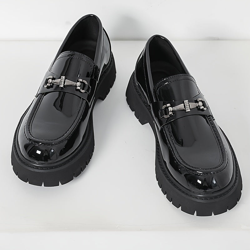 Men's Casual Loafers Faux Leather Round Toe Rubber Sole All-Season