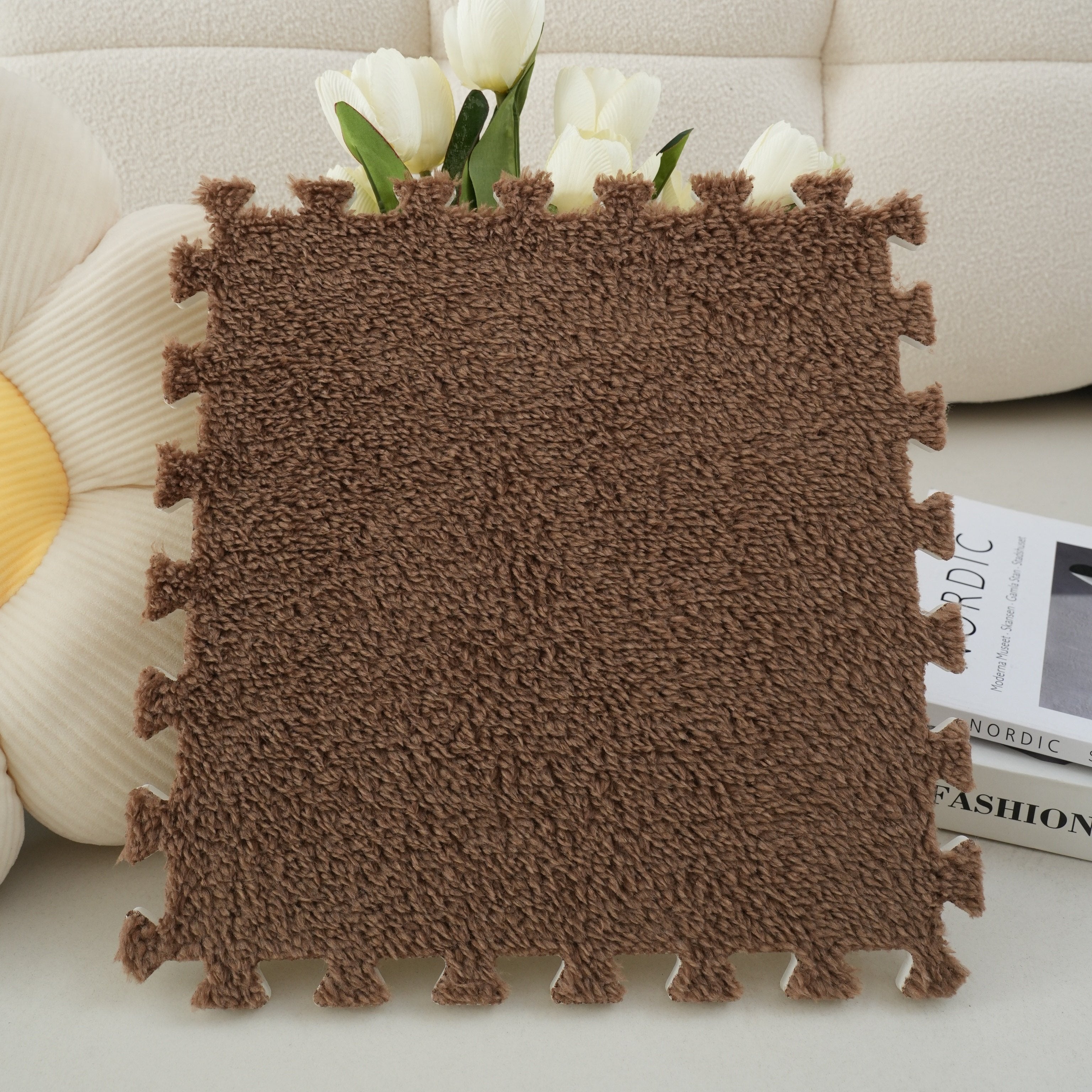 Spliced Carpet Rug for Living Room Bedroom Washable Dirt Resistant Large Area Mat