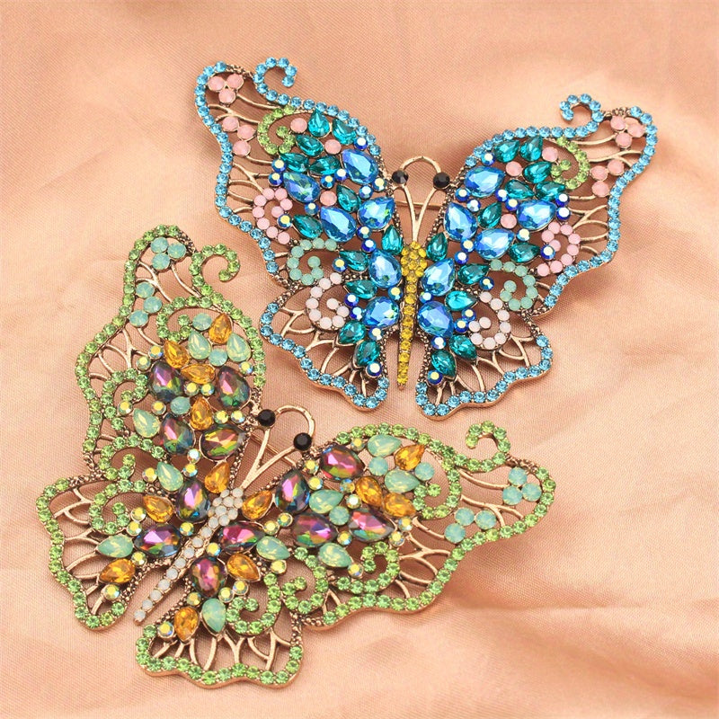 Butterfly Brooch Rhinestones Elegant Jewelry for Clothing Bags Hats