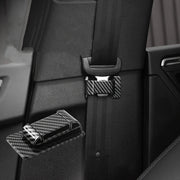2pcs Black Carbon Fiber Plastic Seat Belt Stabilizers Anti-Vibration Car Accessories