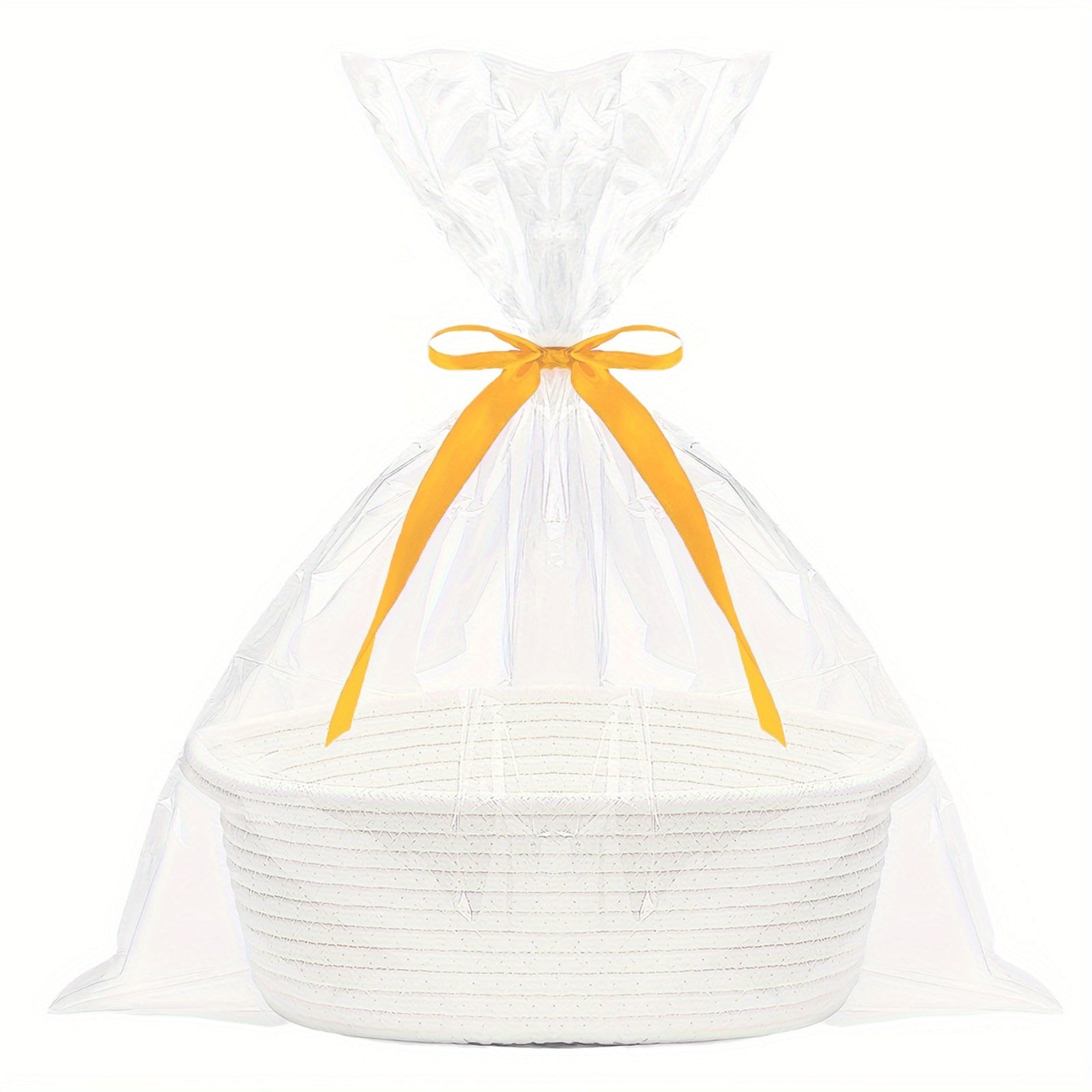 Personalized Cotton Gift Basket with Custom Embroidery, Handle, 30.48cm x 20.32cm