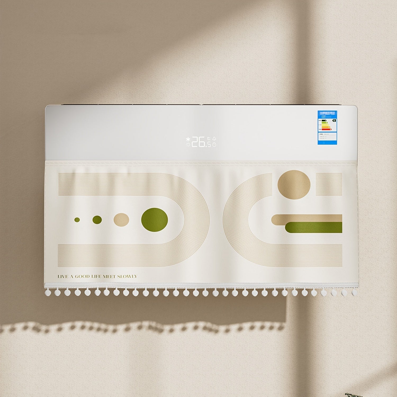 Escudo de deflector de aire acondicionado universal con cortina de tela