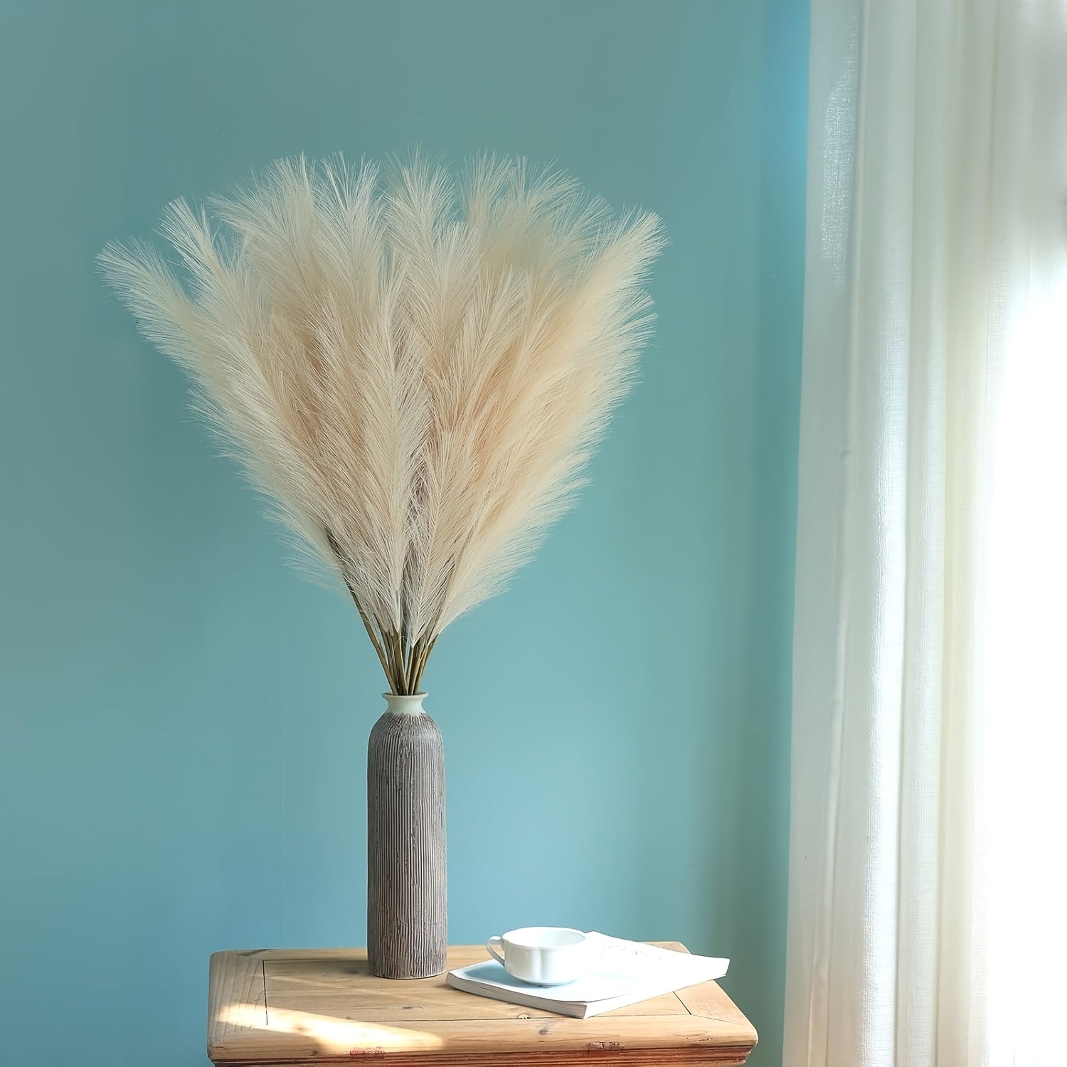 Decoraciones de hierba de pampas artificial bohemia de 54.86cm para uso en mesas durante las fiestas