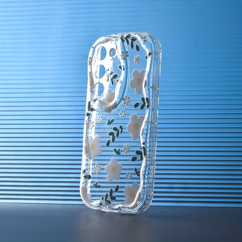 Mobile Phone Case with Flower Pattern for Samsung Galaxy A Series TPU Transparent Protective Cover