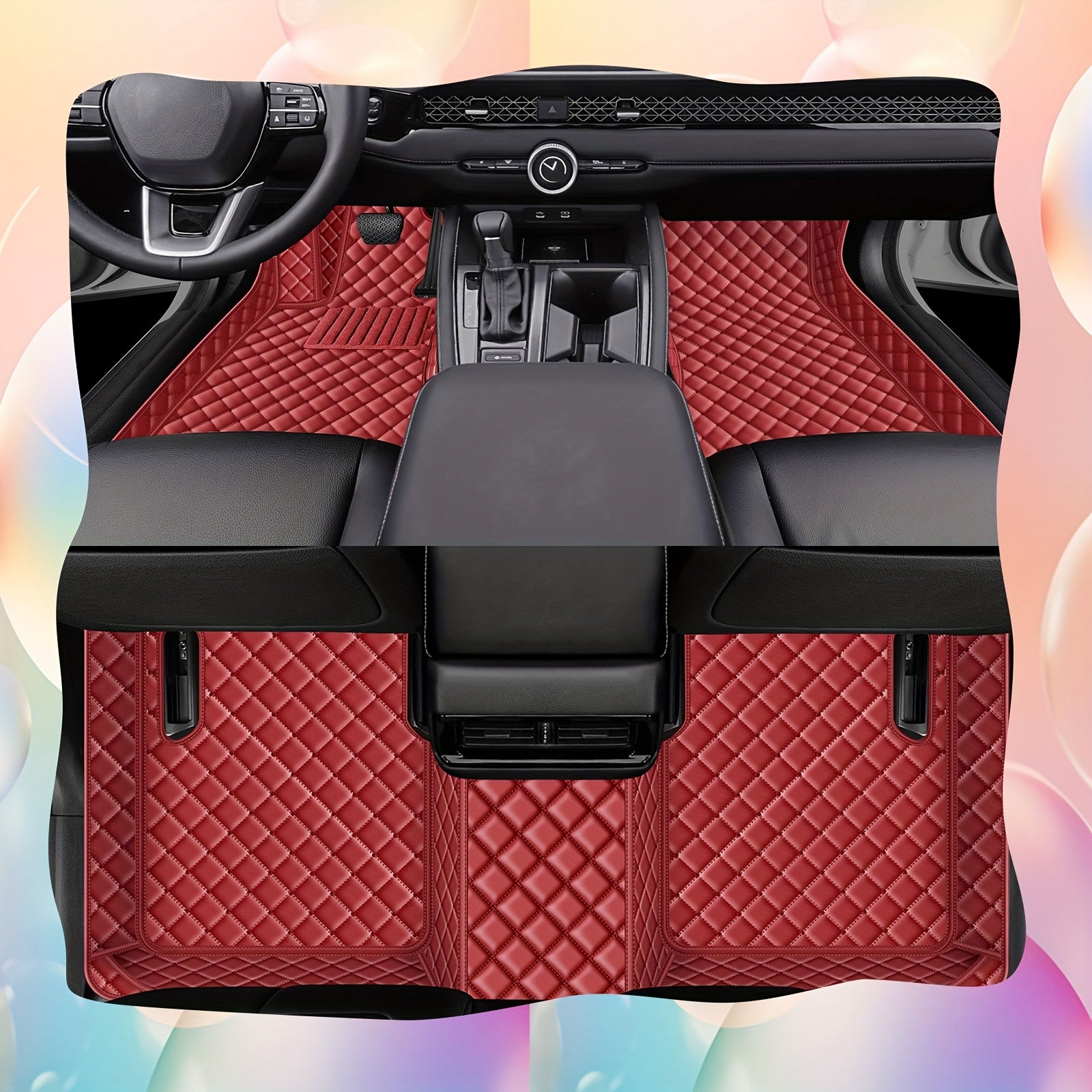 Универсальный набор ковриков для автомобиля из искусственной кожи, всесезонные, нескользящие, прочные
