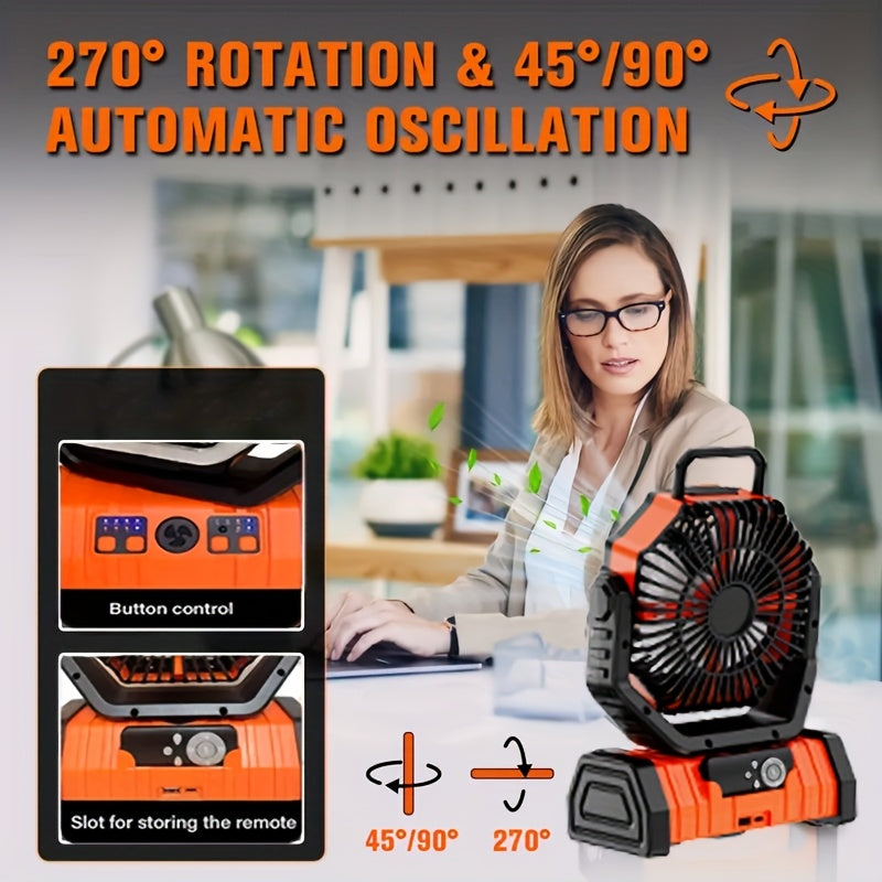 20000mAh USB rechargeable fan with LED lantern remote control outdoor camping