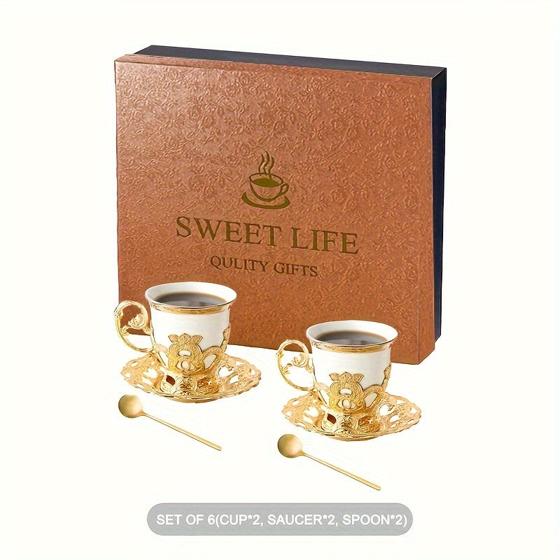 Keramika choynak to'plami 2.8oz, sovg'a qutisi bilan Sakura Train Turkish Arabic Coffee Espresso stakanlari