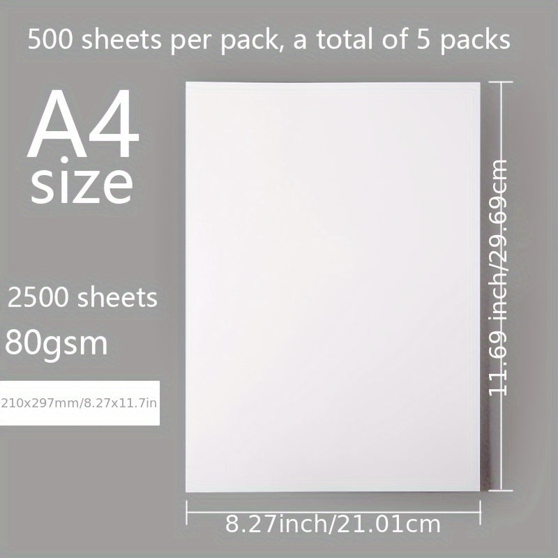 A4 Printing Paper 80g White 2500 Sheets Office Home Use