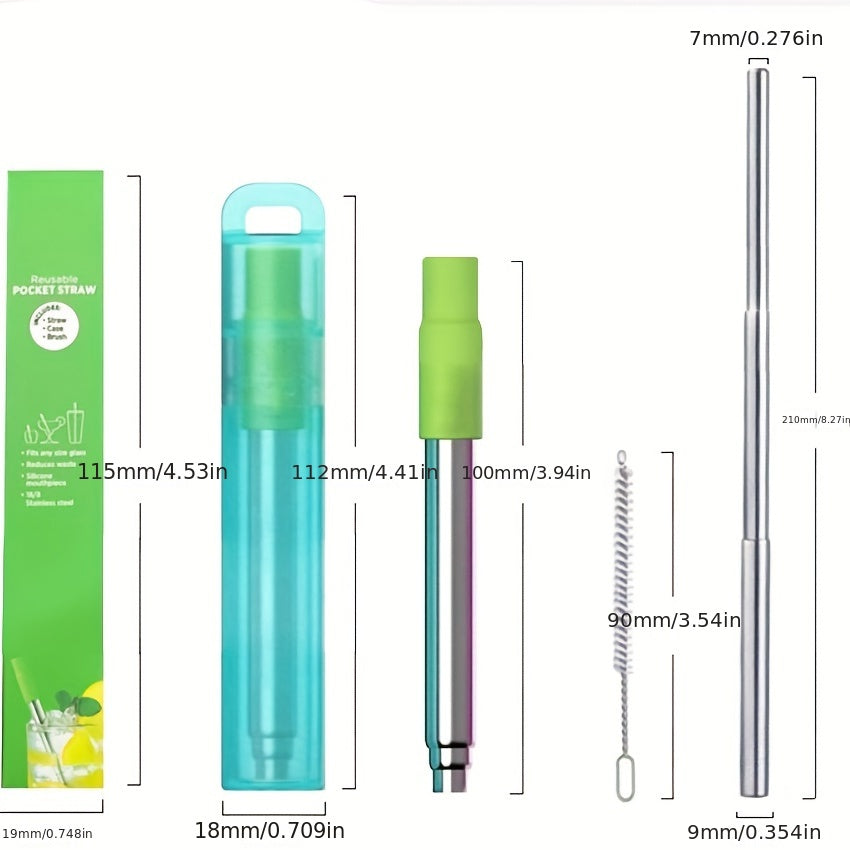 Stainless Steel Telescopic Straw Reusable Eco-Friendly Drinking Accessory