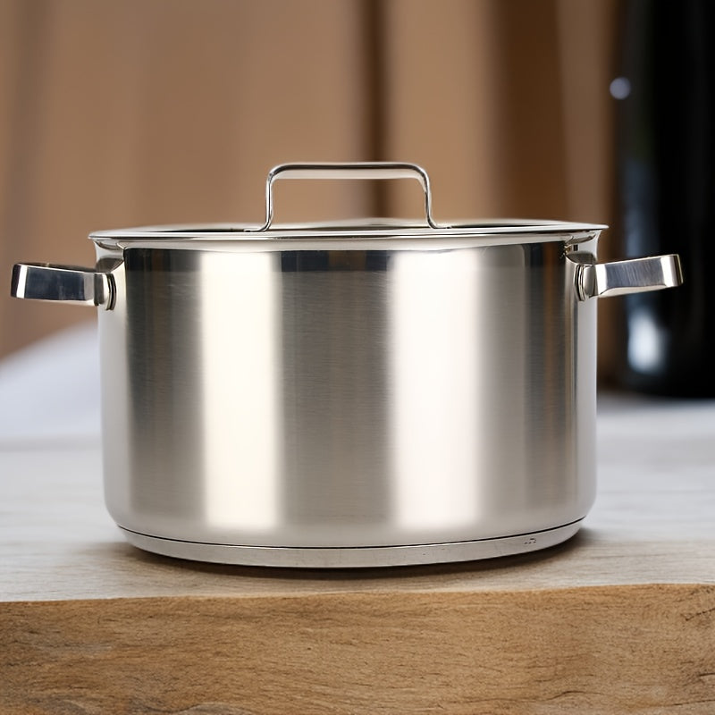 Olla de acero inoxidable de doble oreja de 24cm para guisar y cocinar