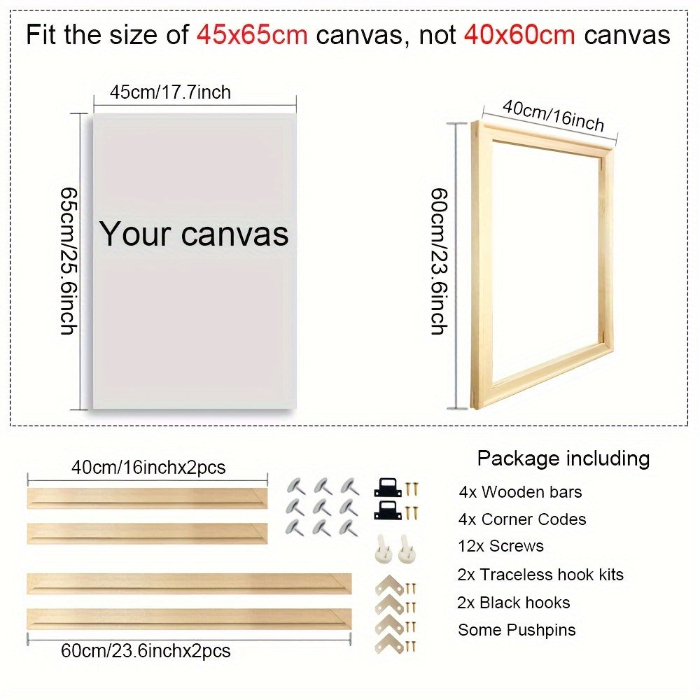 Diamond Painting Kit Vertical Oblong Frame Wall Mount Non-Magnetic for Canvas and Photo Art