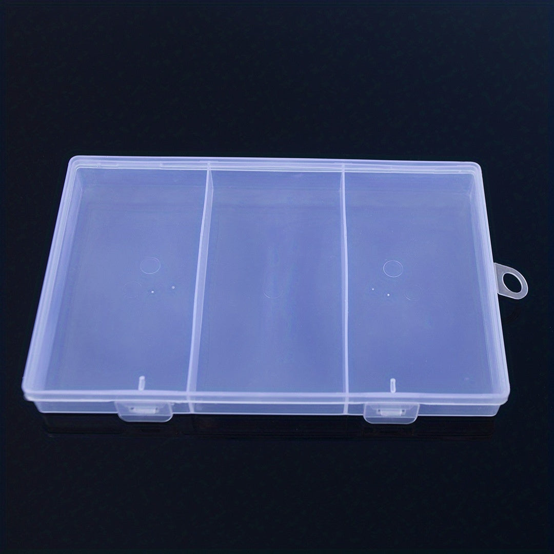 Plastic Storage Box with 3 Compartments for Jewelry, Earrings, Beads, and Screws