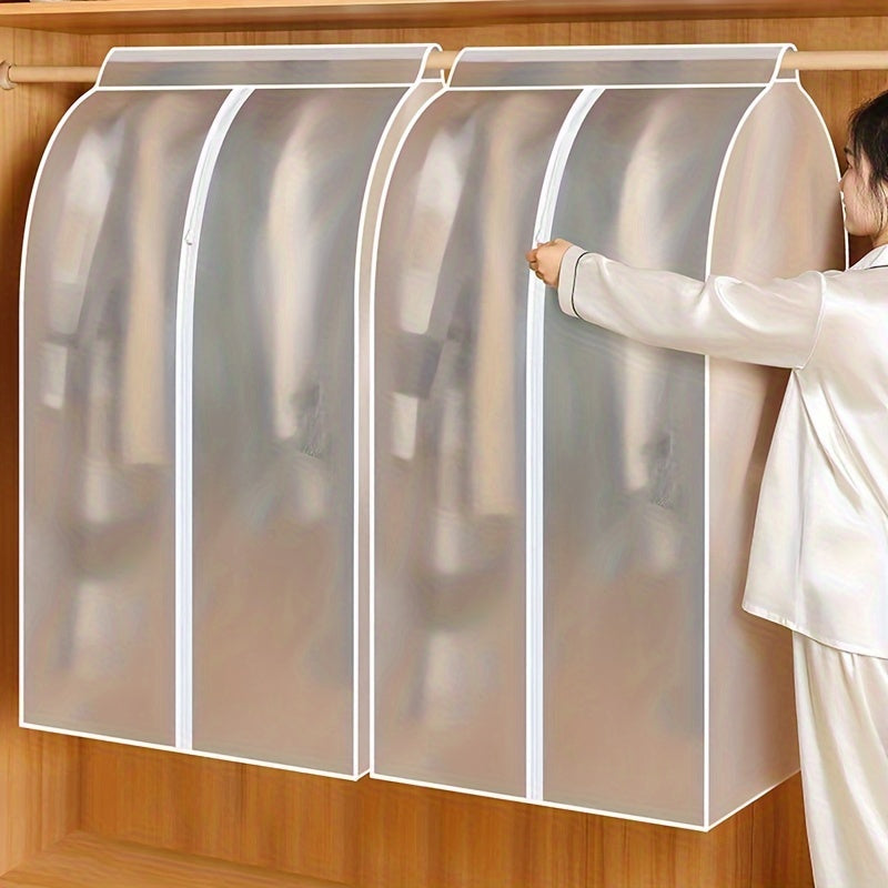 Bolsa transparente para prendas de vestir para almacenamiento en armario, funda de plástico duradero con cremallera