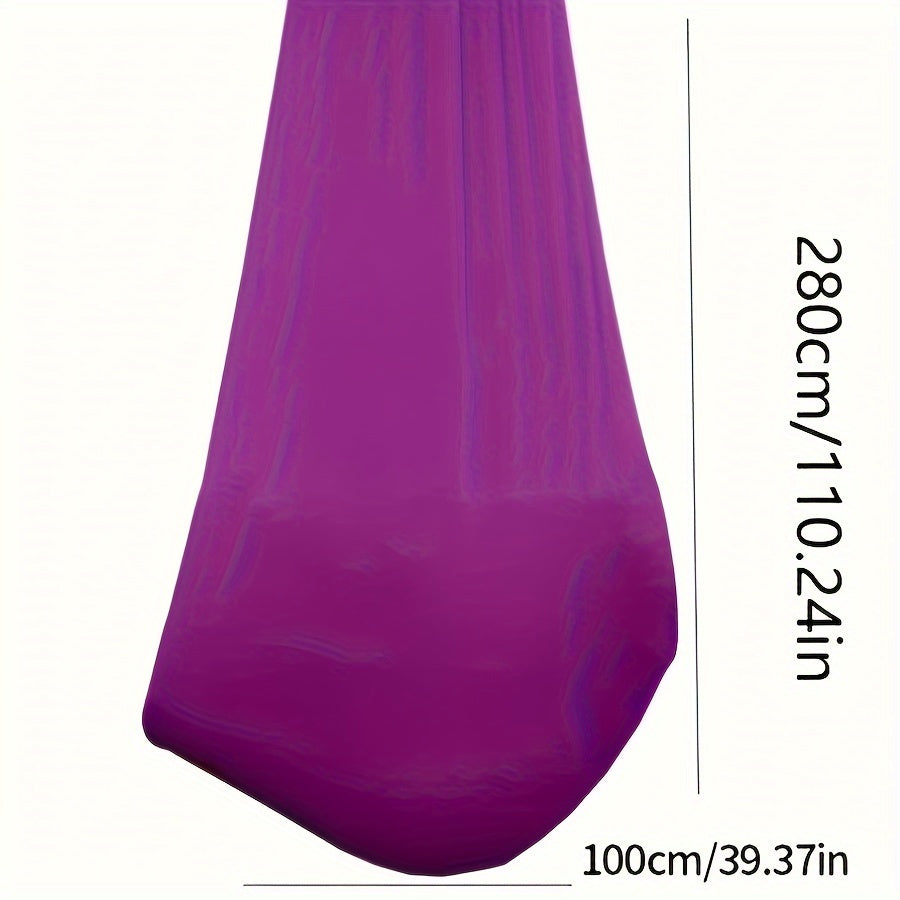 Elastic Fabric Swing Hammock 100x280cm for Indoor Outdoor Use Adjustable for Yoga Camping Picnic