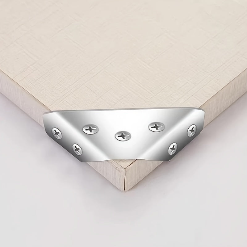 20pcs Stainless Steel Corner Braces 90° Support for Cabinets Furniture Waterproof