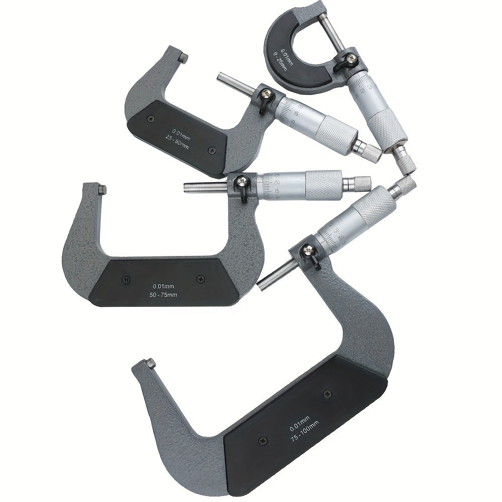 Outdoor Spiral Micrometer Measuring Tool 0.01mm Accuracy 0-100mm Range