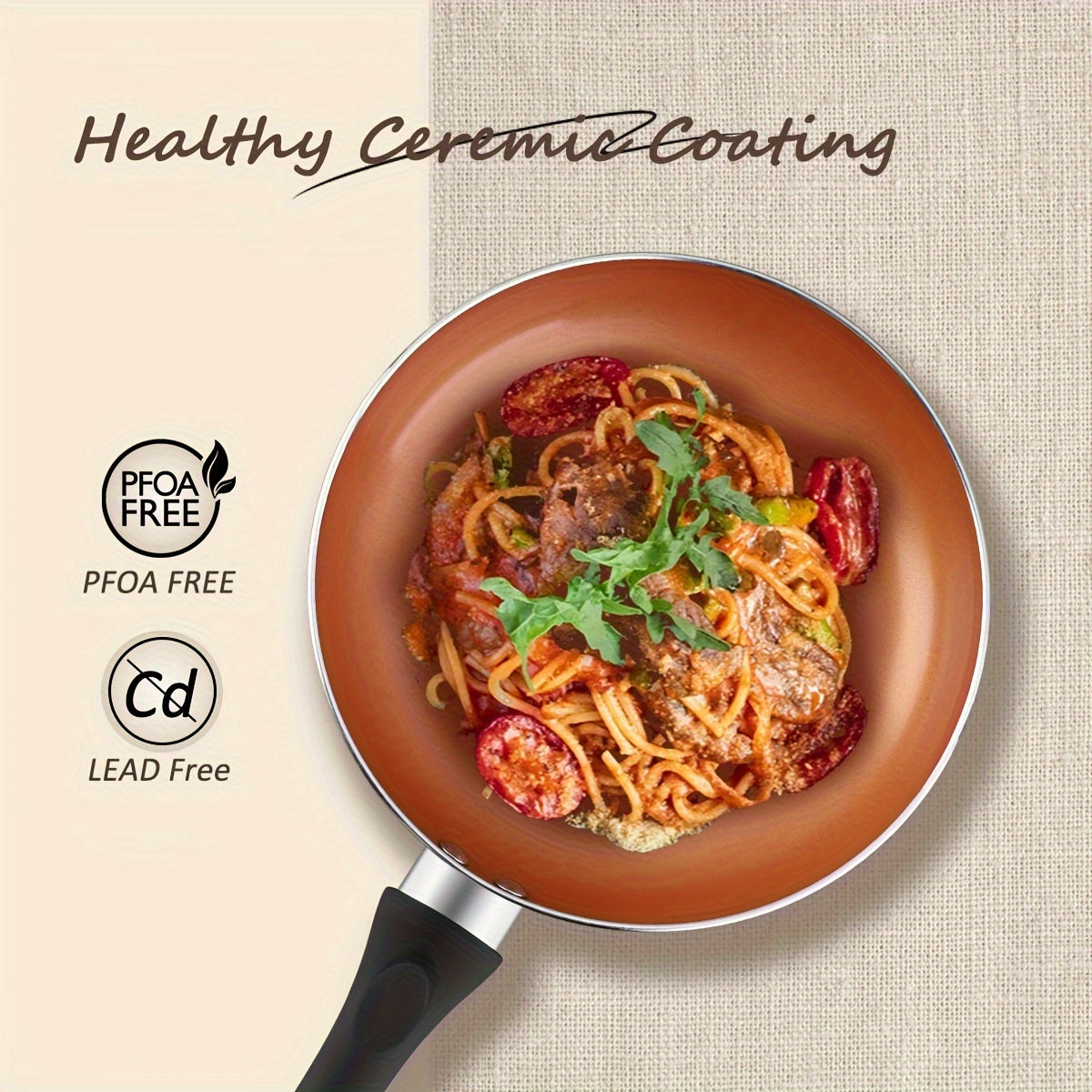 6-Piece Nonstick Kitchen Cookware Set with Induction Bottom and Utensils