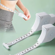 Self-Tightening Body Measuring Tape White PVC Blade Lock for Waist Hip Arm Head