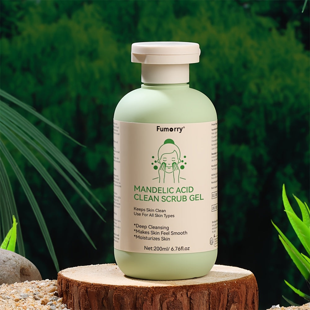 Aloe, Atirgul va Romashka bilan Mandelik Kislota Tozalovchi Gel - yuz va tanaga mo'ljallangan namlantiruvchi skrab, barcha teri turlari uchun mos, 7.05oz.