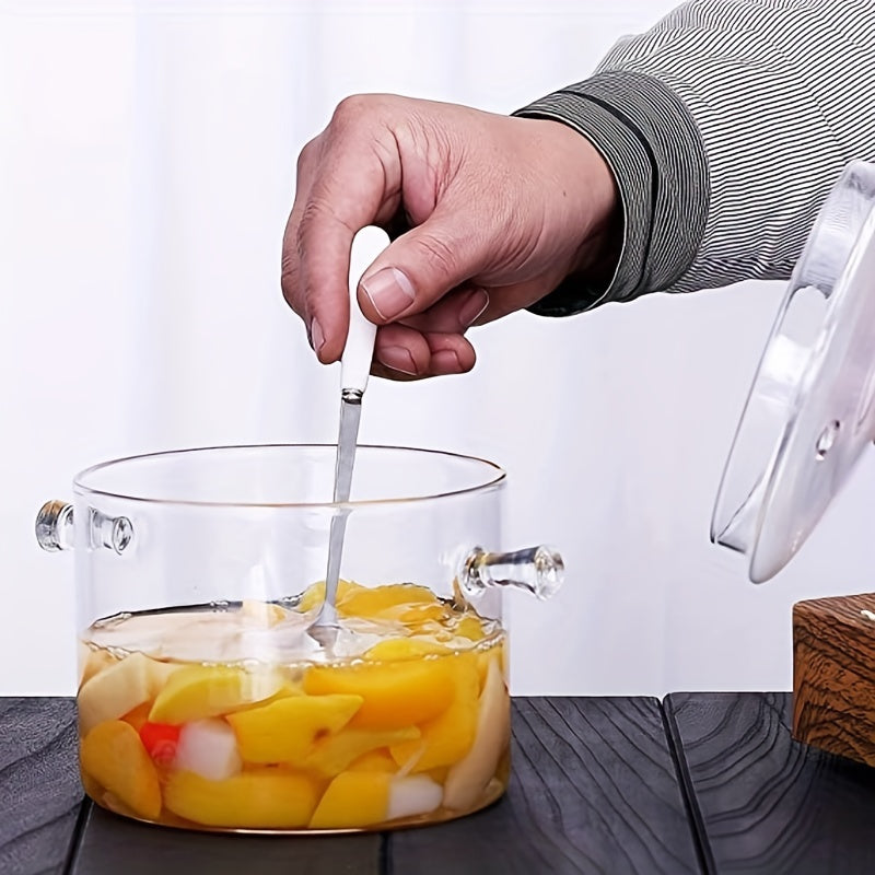 Glass Stockpot Set 3 Sizes 14cm 15cm 16cm Clear Glass Cooking Pot