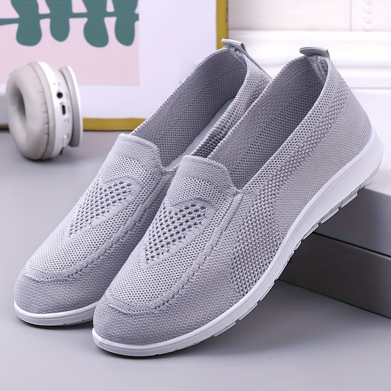 Women's Slip-On Loafers Breathable Fabric Casual Flats Black Brown For All Seasons