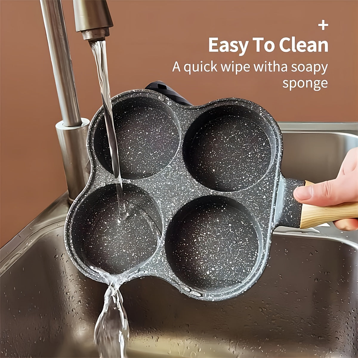 Nonstick Egg Frying Pan 4-Cup Kitchen Cookware for Breakfast and Burgers