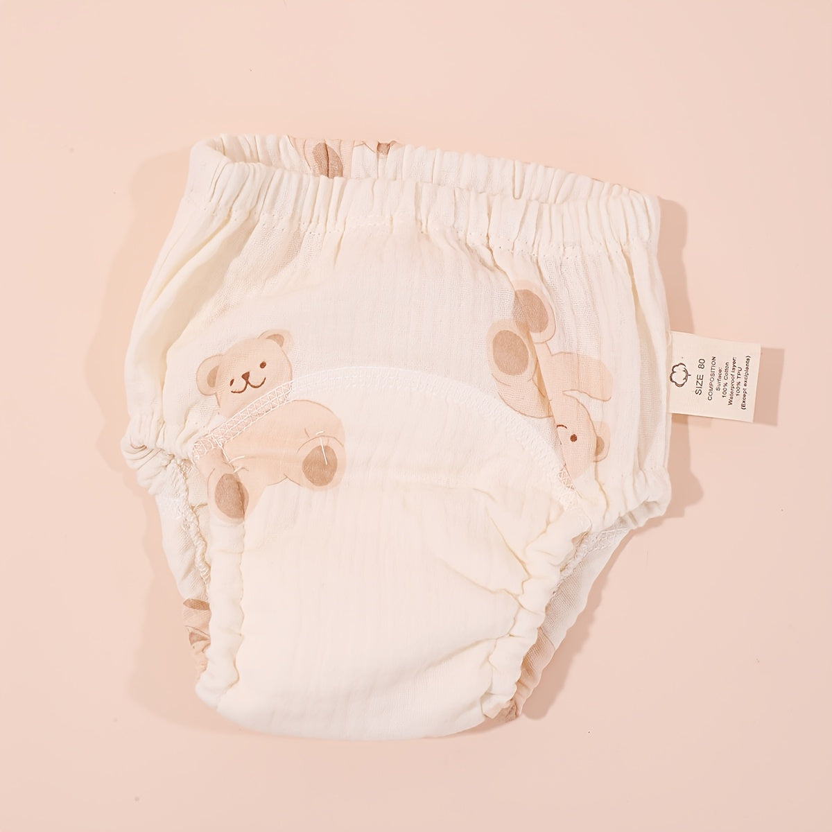 Kids Diaper Pants Waterproof Breathable Gauze Training Underwear for Toddlers White