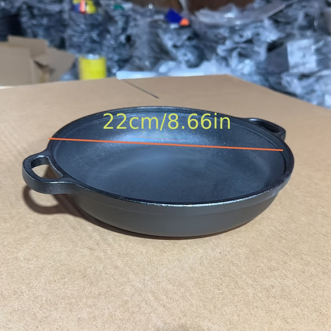 Cast Iron Skillet Round 10 Inch Nonstick Double Handle Cooking Pan for Kitchen and Restaurant