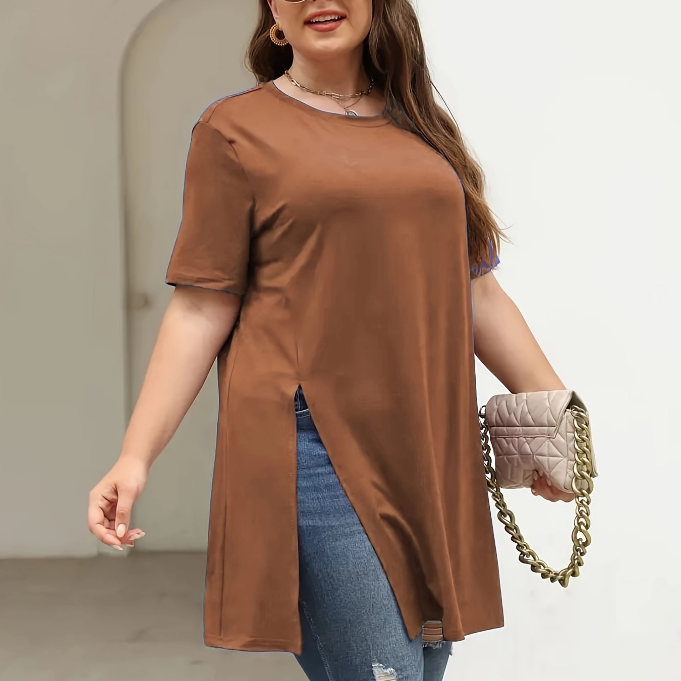 Women's Plus Size T-Shirt Cotton Casual Top for Women