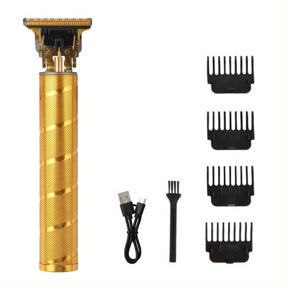 Zaryadlanadigan T-shaklidagi pichoq soch kesgichlari, USB zaryadlash, uyda ishlatiladigan simsiz trimmer.