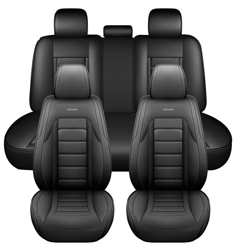 Универсальные накидки на автомобильные сиденья из искусственной кожи для полного покрытия, все сезоны