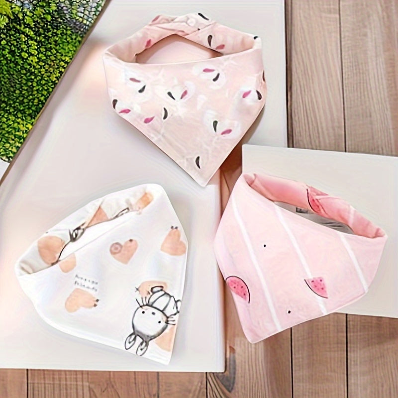 Set of 5 Waterproof Double-Layered Children's Feeding Bibs with Snap Closures in Various Colors