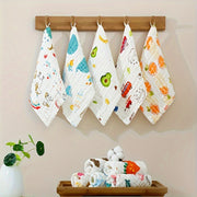 Baby Burp Cloths 10 Pack 25x25cm Cotton Muslin Towels for Infants and Travel