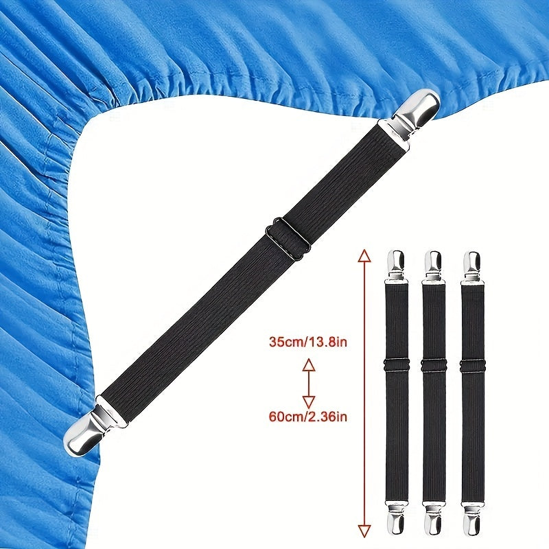 Set of 2 Non-Slip Elastic Bedding Straps for Quilts Sofa Cushions Bed Sheets