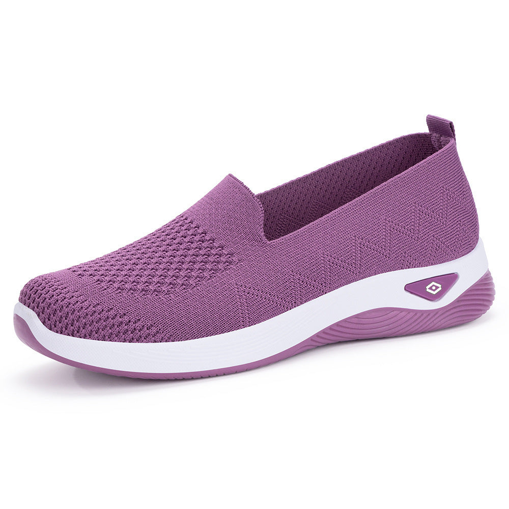 Women's Breathable Knitted Flat Shoes Comfortable Soft Sole Durable for Walking