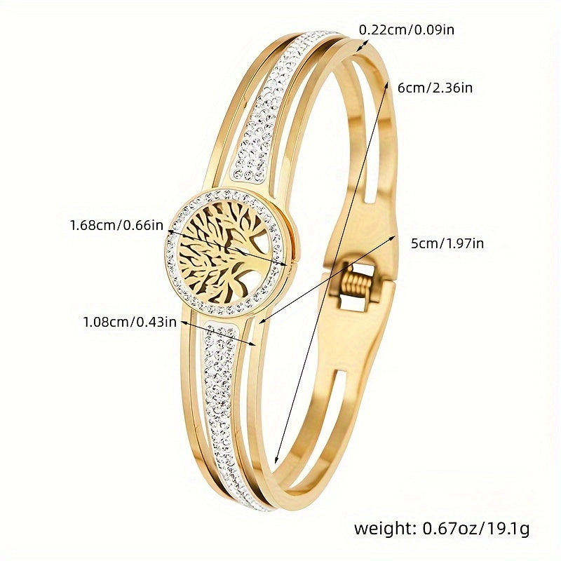 Men's Stainless Steel Life Tree Bracelet Fashionable Jewelry Gift