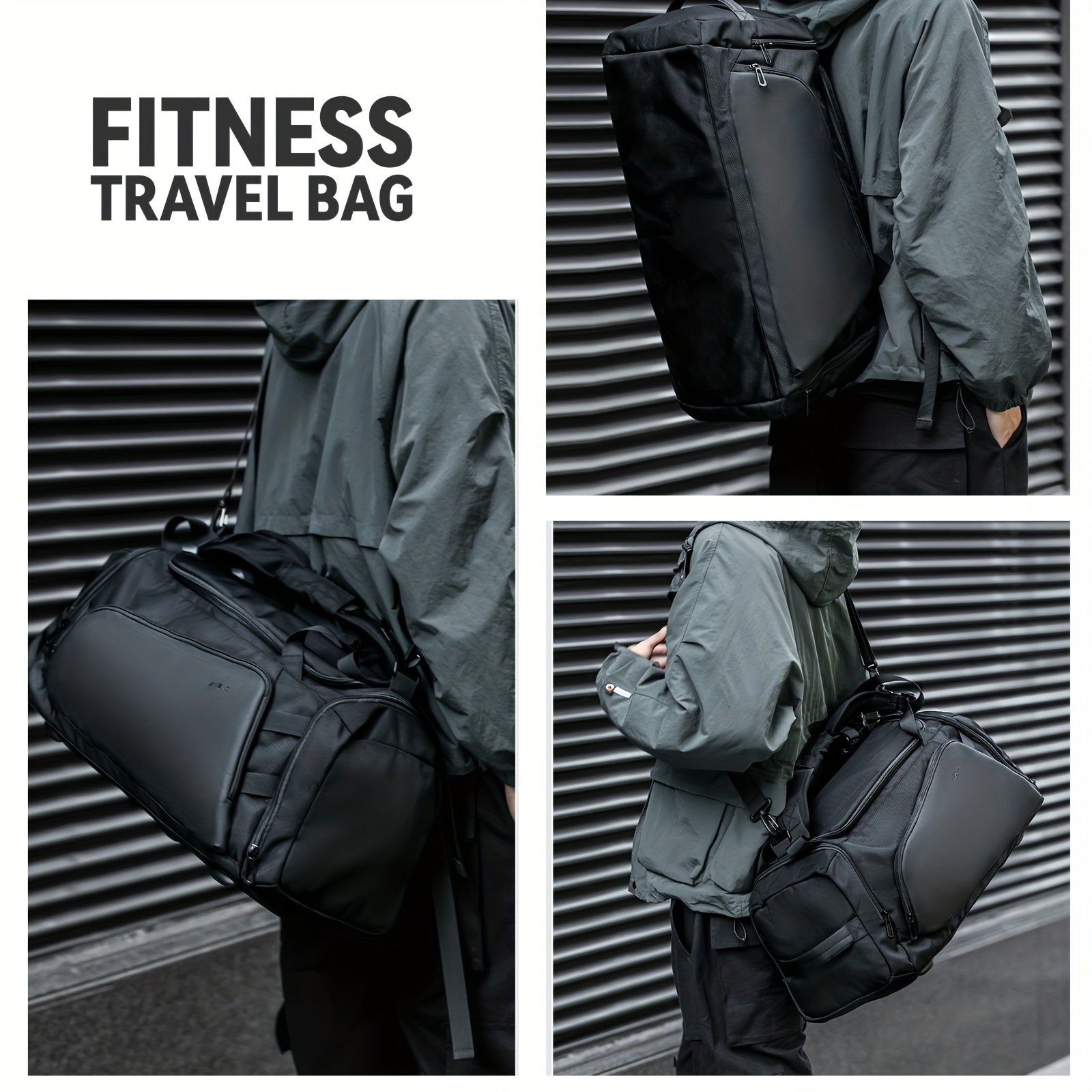 Waterproof Nylon Gym Bag with Wet Dry Separation for Travel and Fitness
